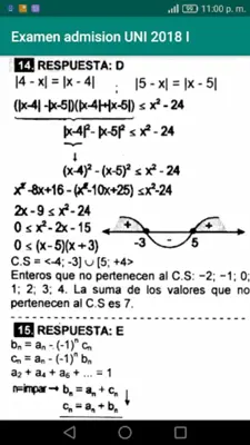 Examen admision UNI 2018 I android App screenshot 0